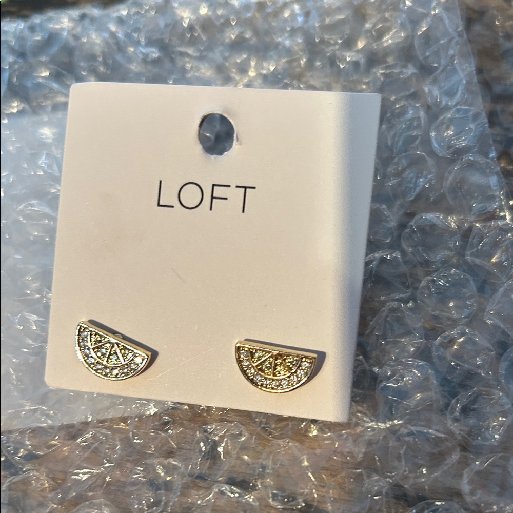 LOFT Gold and Silver Lemon Earrings